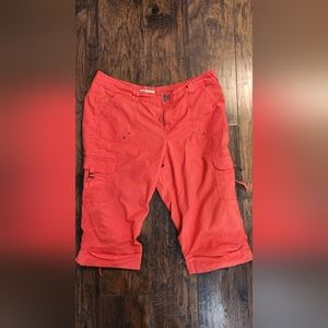 Faded Glory Plus Size 22W Burnt Orange Cropped Pants